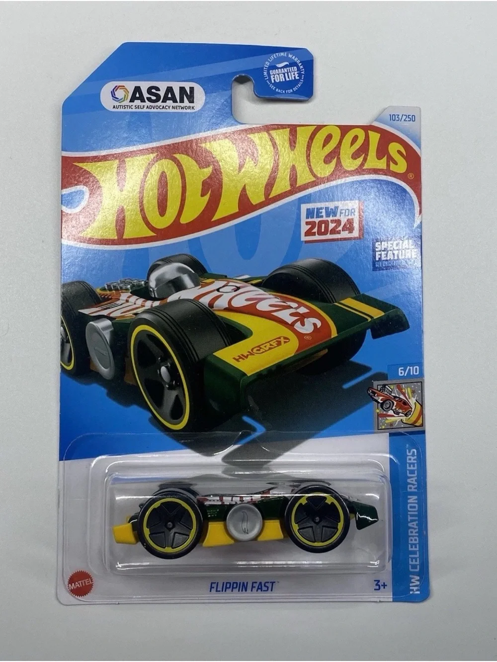 Hot Wheels - 2024 HW Celebration Racers 6/10 Flippin Fast 103/250 (BBHTD44)Green